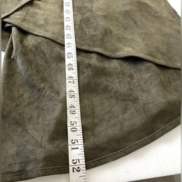 City Chic Thyme Suede Faux Wrap Dress Olive Green Khaki Plus Size S 16 -NWT New - Picture 11 of 11